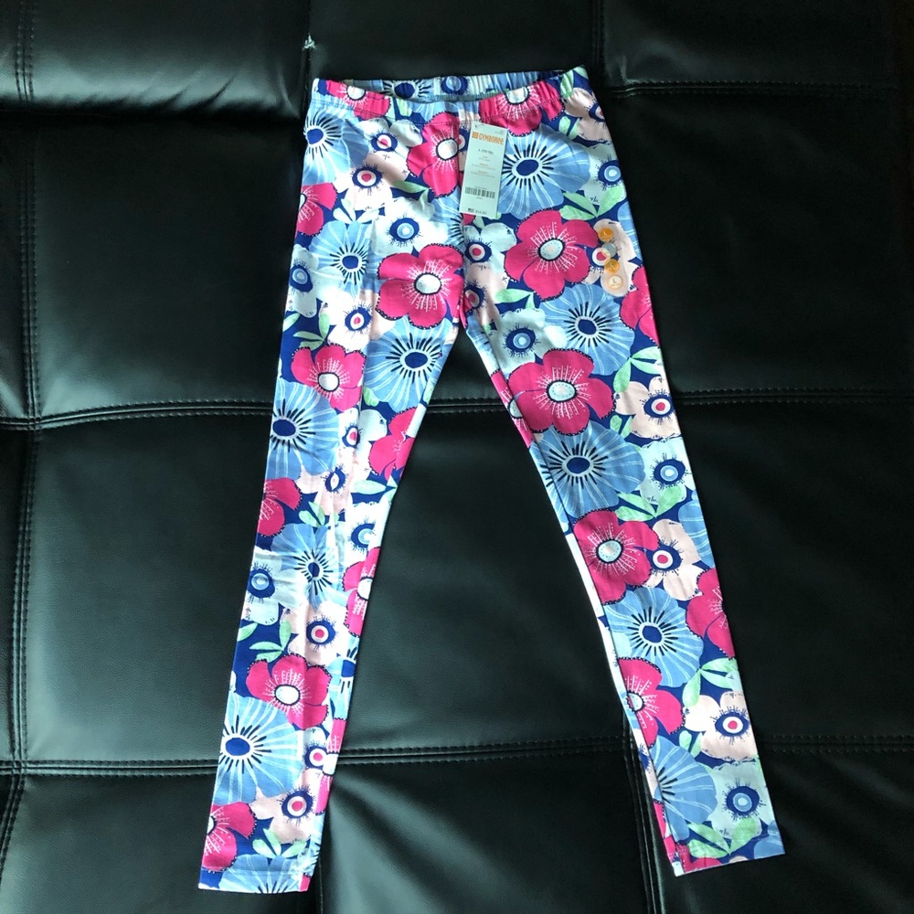New Gymboree Pink/Perriwinkle Legging, L (10-12)
